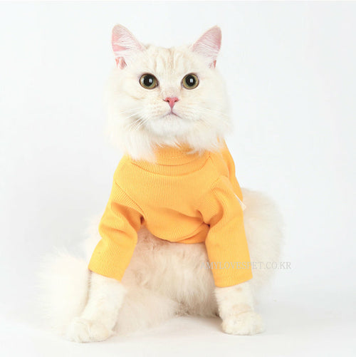 Label Turtleneck Yellow Sweater
