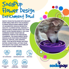 Flower eBowl Deep Slow Feeder Dog Bowl for Enrichment | USA Made