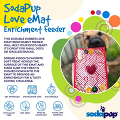 Love eMat - Enrichment Lick Mat for Dogs and Cats| Heart Design | SodaPup