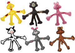 Multipet  Skele-Ropes Assortment - Assorted Animals 15"