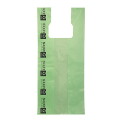 Large Green Cat Litter Bags – 10" x 20" with 7" Gusset & Handles – Made in USA