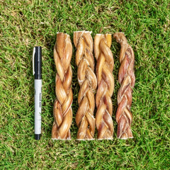 Lof Premium 6-Inch Braided Bully Sticks - Odor-Free, 100% Beef Pizzle