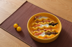 [Macaroni] Slow Feeder Dog Bowls - Yellow / Frozen Blue / Purple