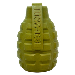 USA-K9 Grenade Shaped eDispenser Durable Dog Chew Toy & Treat Dispenser - Army Green