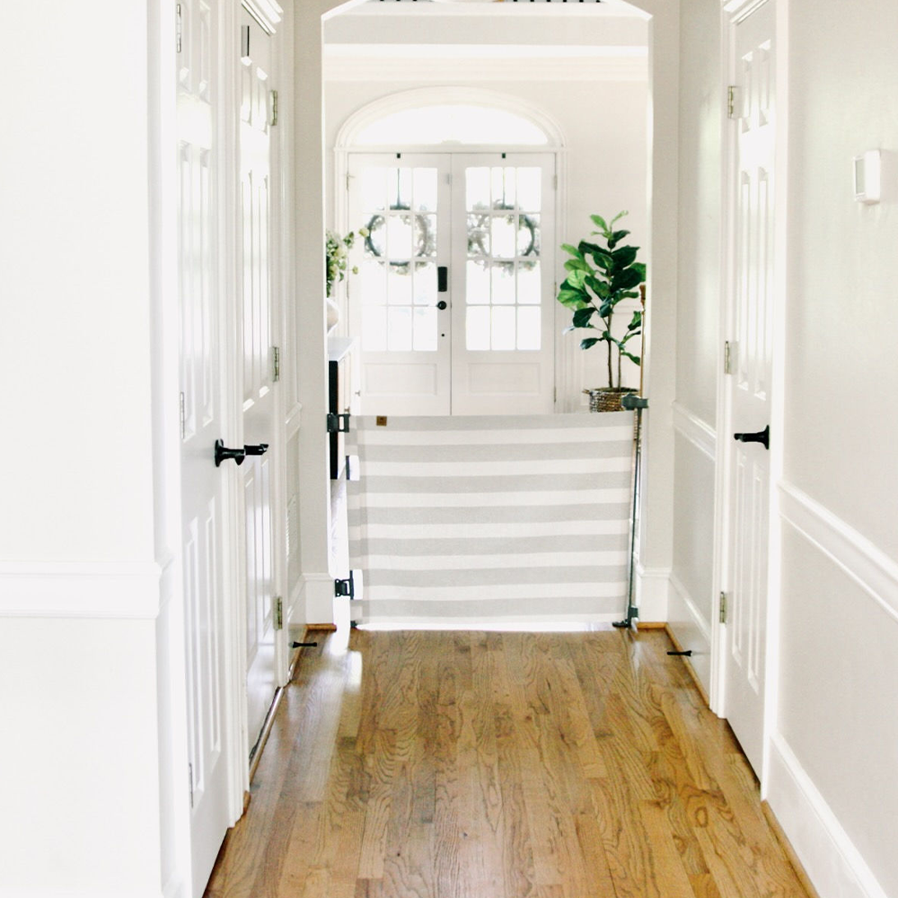 Crypton® Fabric Pet Safety Gate – Stylish, Stain-Resistant, PFAS-Free | fit openings from 27.6" to 55" wide and stand 33"