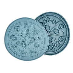 Pizza Snack Mat: 2-in-1 Lick Mat Slow Feed Bowl Combo